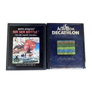Vintage Atari 2600 Games 2 Games Air Sea Battle & Decathlon